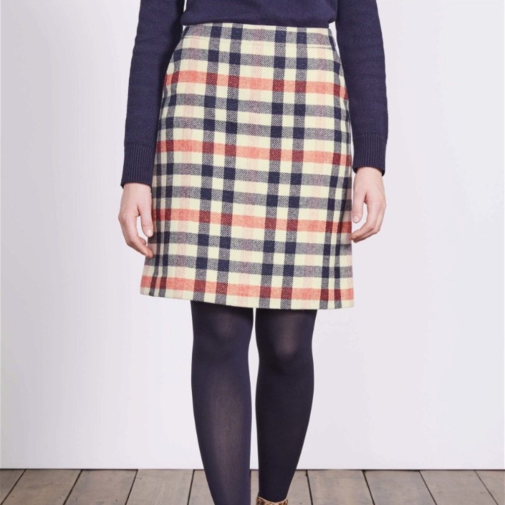 Boden British Tweed Skirt US 4R UK 8R